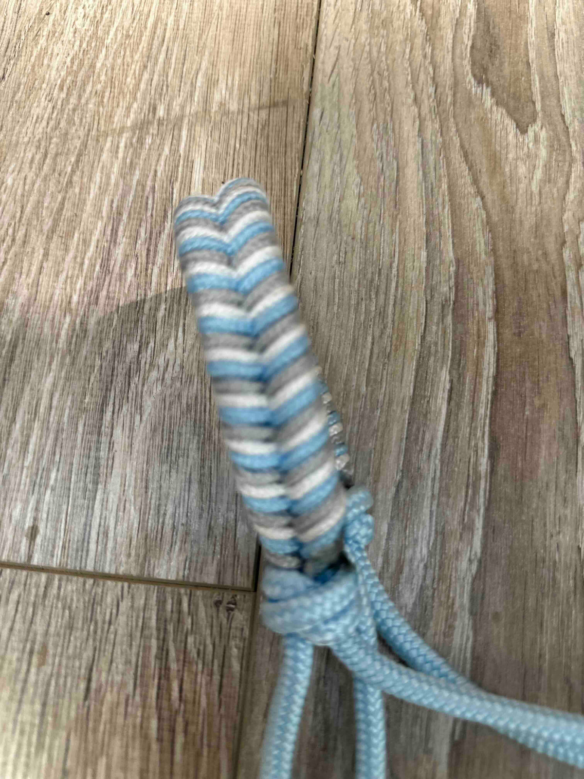 LICOL ETHOLOGIQUE TAILLE PONEY BLEU BÉBÉ TRESSAGE EPI BLEU BÉBÉ/BLANC/GRIS ARGENT