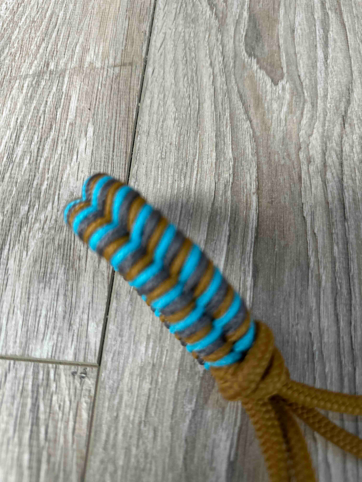 LICOL ETHOLOGIQUE TAILLE PONEY CARAMEL TRESSAGE EPI TURQUOISE/CARAMEL/GRIS CHARBON