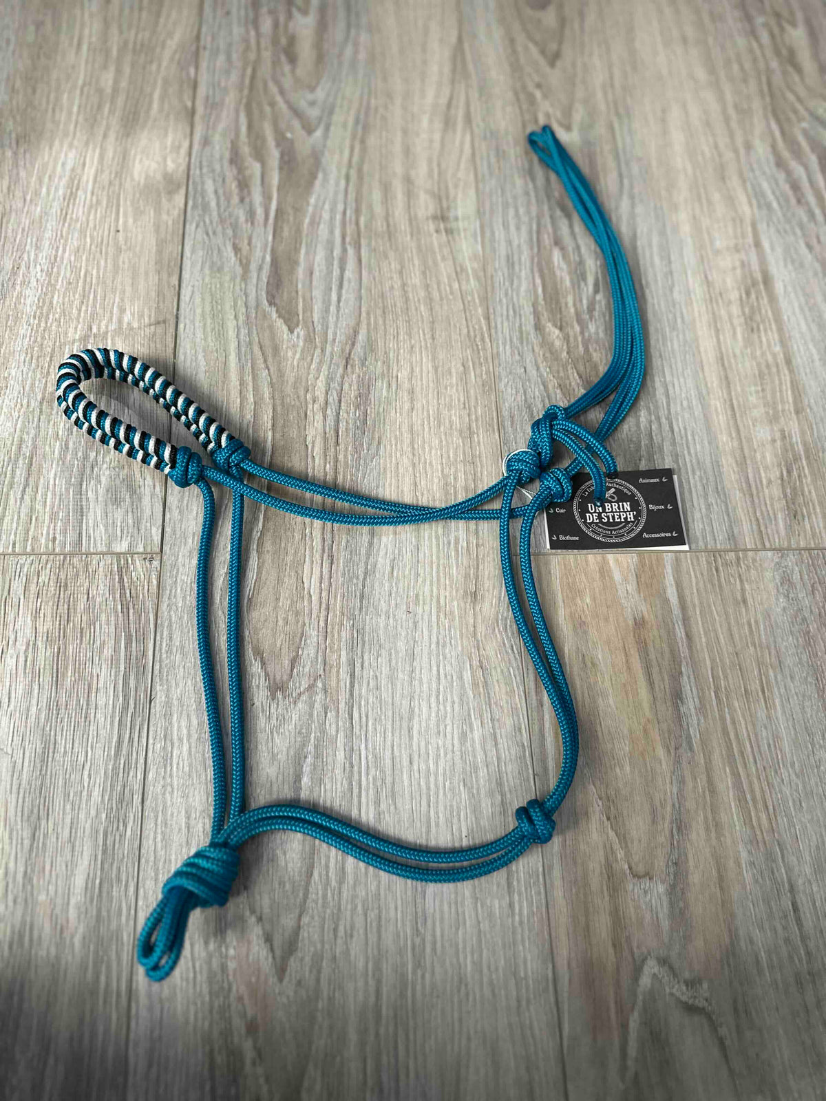 LICOL ETHOLOGIQUE TAILLE CHEVAL AQUA TRESSAGE EPI NOIR/AQUA/BLANC