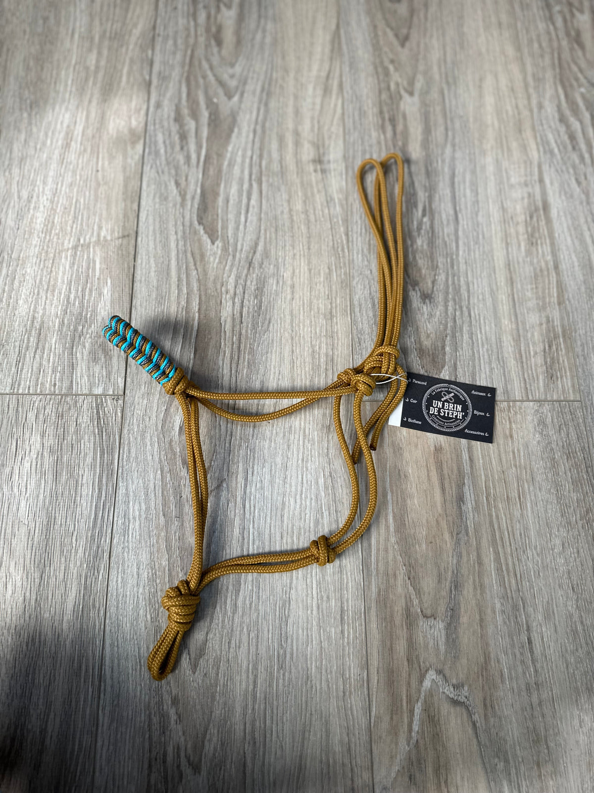 LICOL ETHOLOGIQUE TAILLE PONEY CARAMEL TRESSAGE EPI TURQUOISE/CARAMEL/GRIS CHARBON