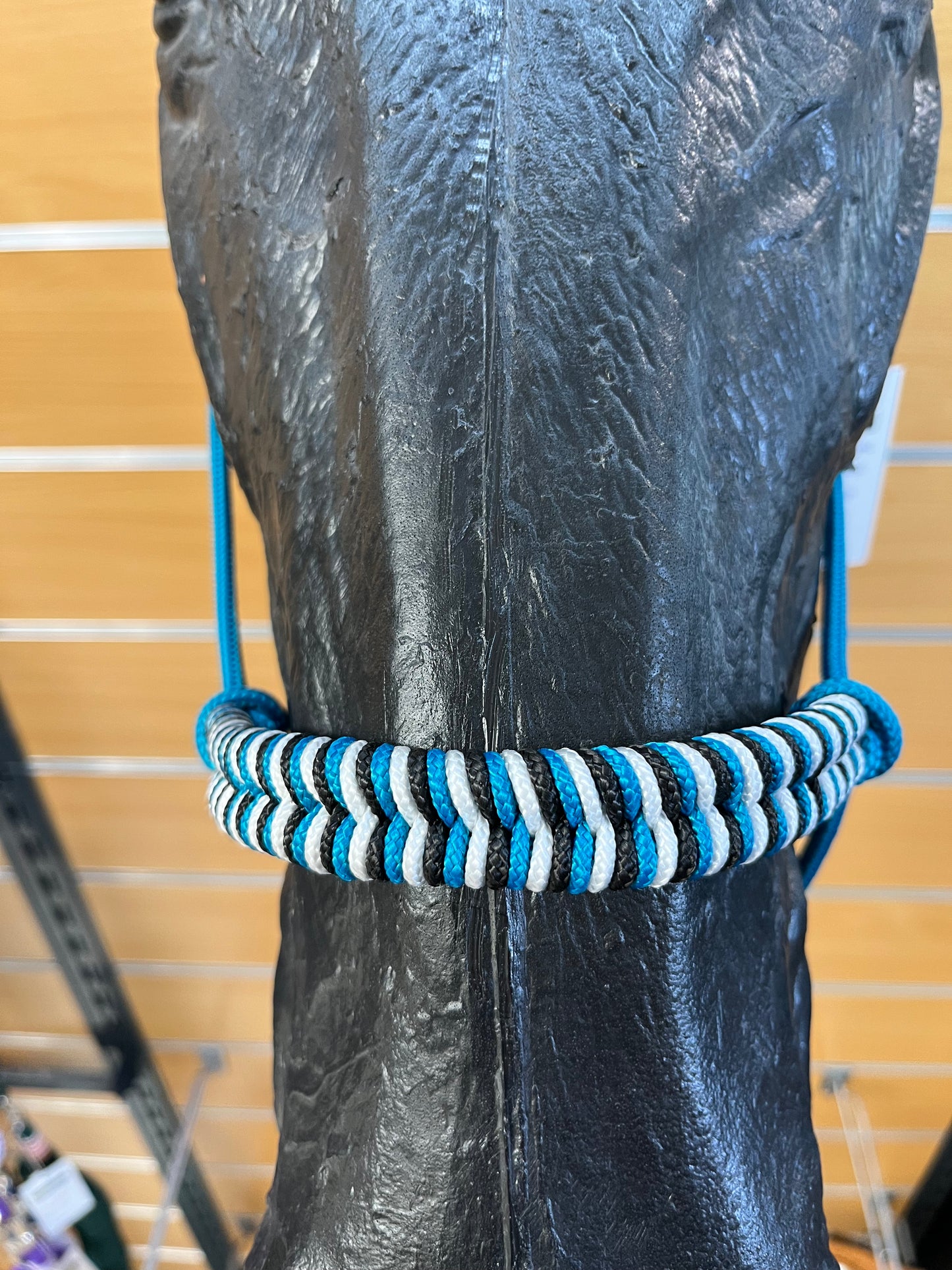 LICOL ETHOLOGIQUE TAILLE CHEVAL AQUA TRESSAGE EPI NOIR/AQUA/BLANC