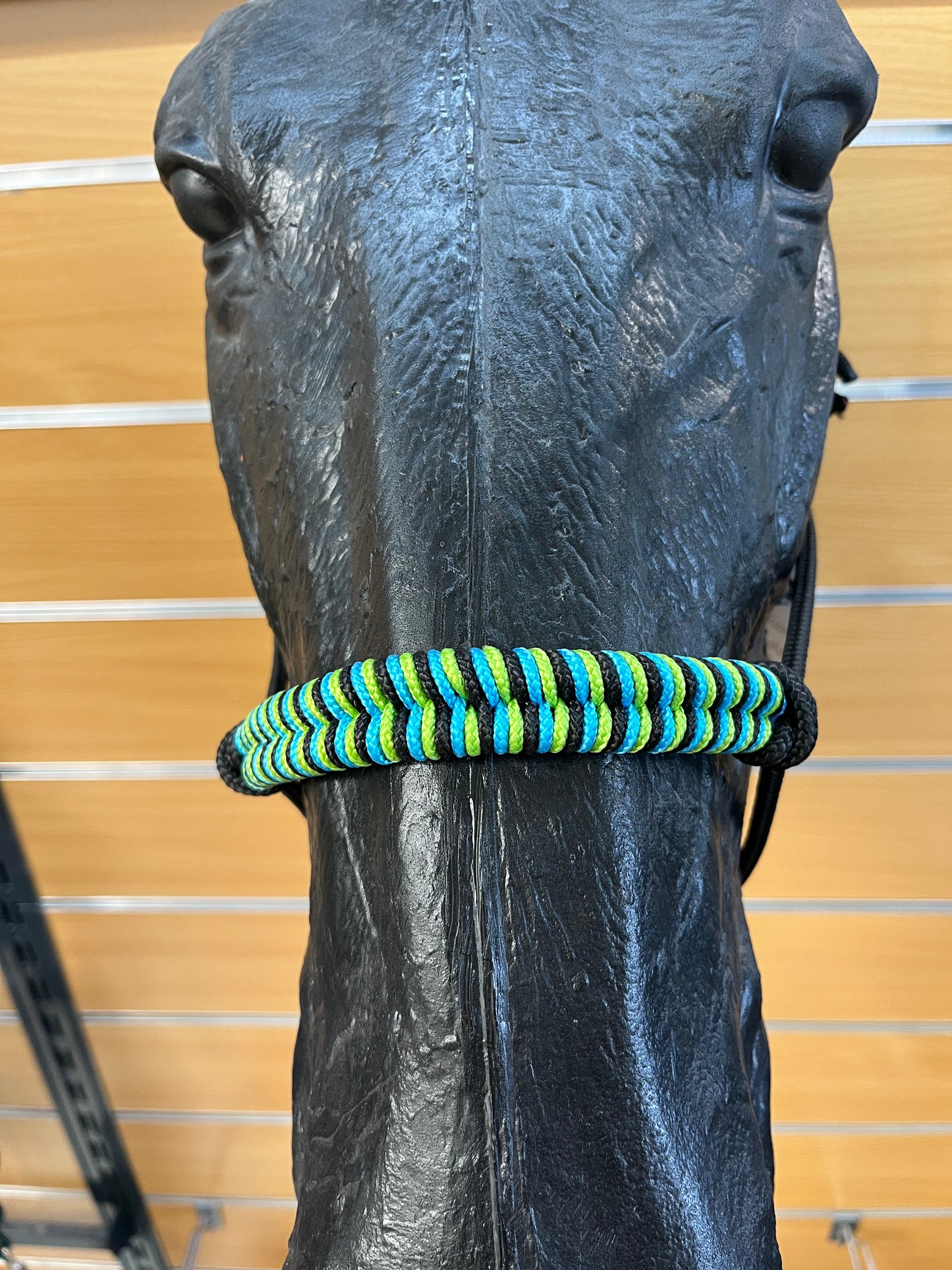 LICOL ETHOLOGIQUE TAILLE PONEY NOIR TRESSAGE EPI NOIR/VERT POMME/BLEU OCEAN