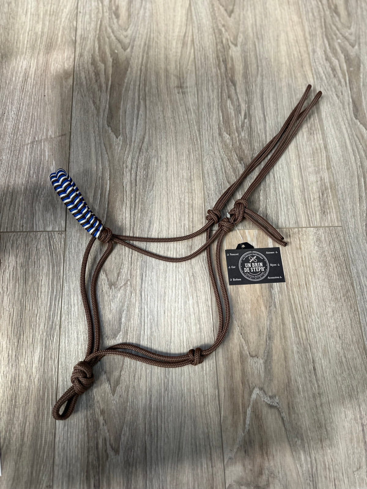 LICOL ETHOLOGIQUE TAILLE COB MARRON TRESSAGE EPI MARRON/BLANC/BLEU ELECTRIQUE