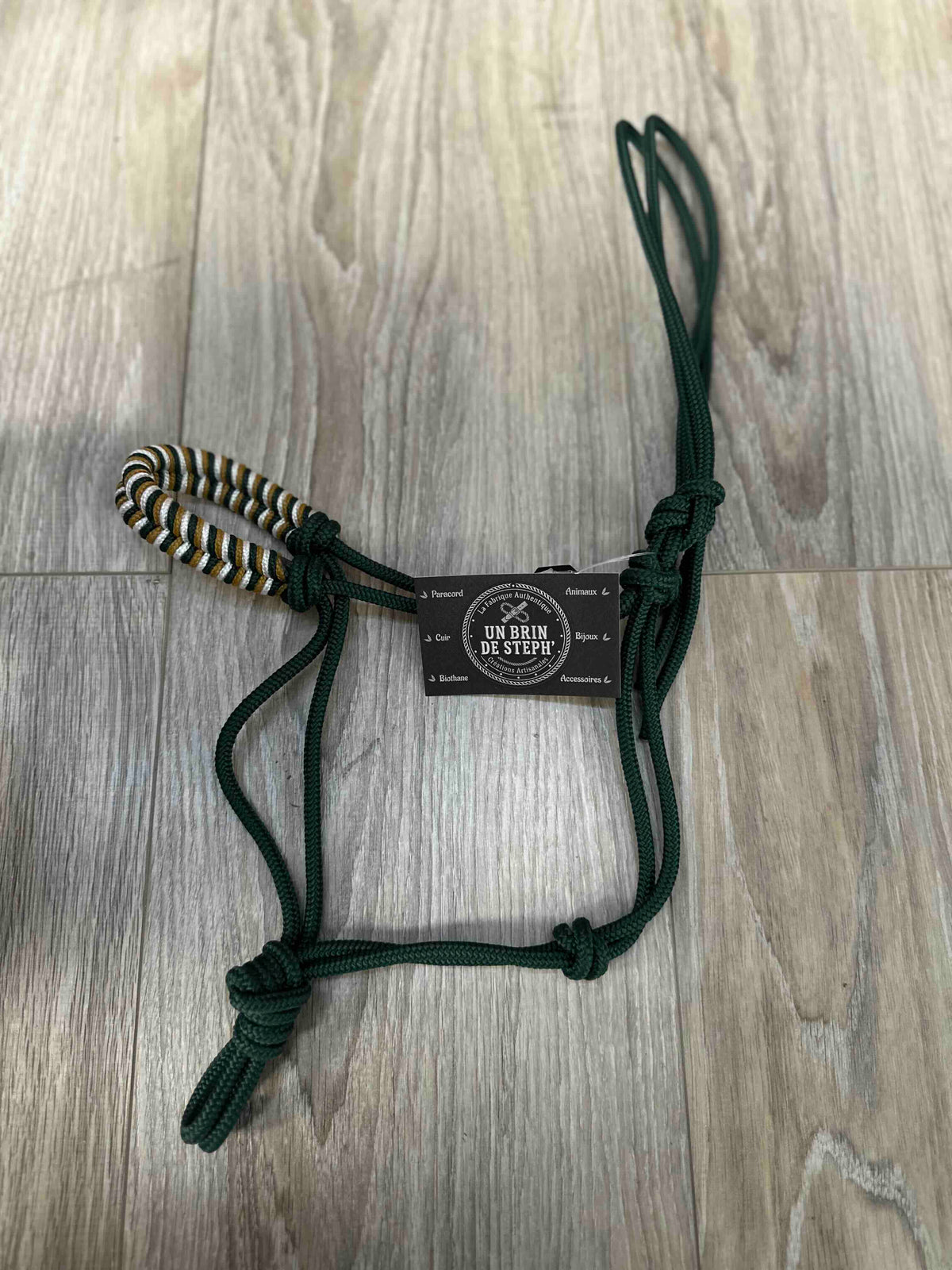 LICOL ETHOLOGIQUE TAILLE PONEY VERT SAPIN TRESSAGE EPI VERT SAPIN/BLANC/CARAMEL