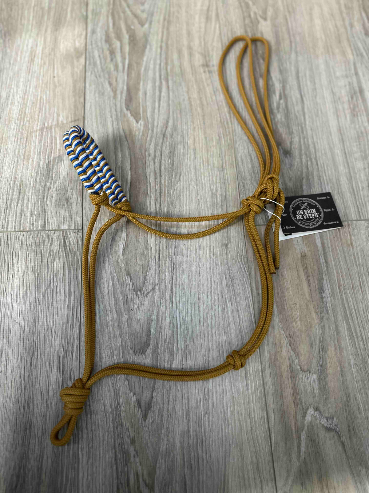 LICOL ETHOLOGIQUE TAILLE CHEVAL CARAMEL TRESSAGE EPI BLEU ELECTRIQUE/BLANC/CARAMEL