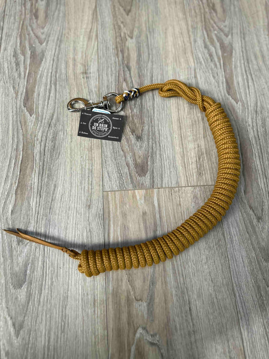 LONGE ETHOLOGIQUE 7M 10MM CARAMEL TRESSAGE CARAMEL/BLANC/MARINE