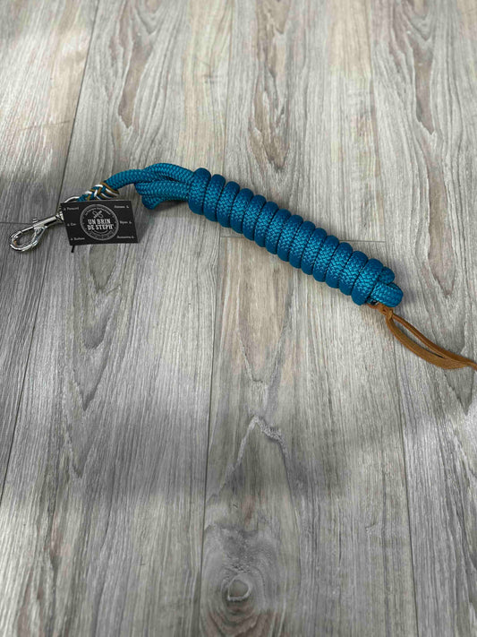 LONGE ETHOLOGIQUE 3,70M 14MM AQUA TRESSAGE CARAMEL/BLANC/AQUA