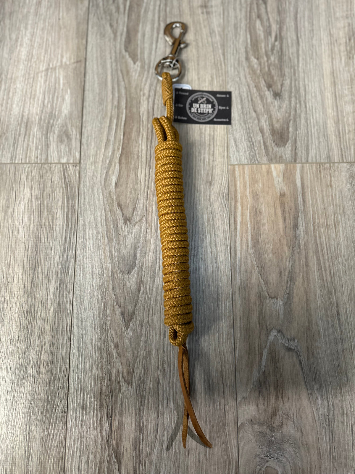 LONGE ETHOLOGIQUE 3M70 10MM CARAMEL TRESSAGE CARAMEL