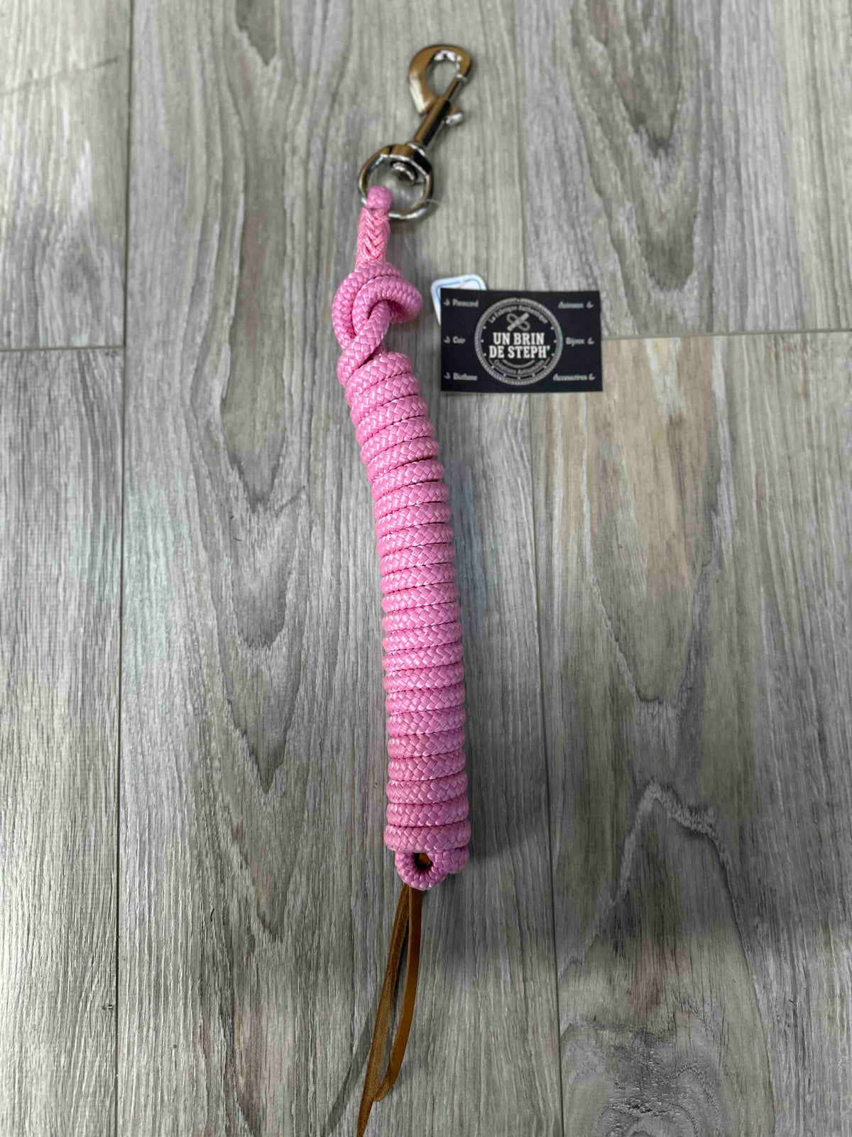 LONGE ETHOLOGIQUE 3M70 10MM ROSE TRESSAGE ROSE