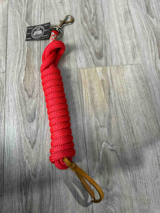 LONGE ETHOLOGIQUE 3M70 14MM ROUGE TRESSAGE ROUGE/CARAMEL/GRIS ARGENT